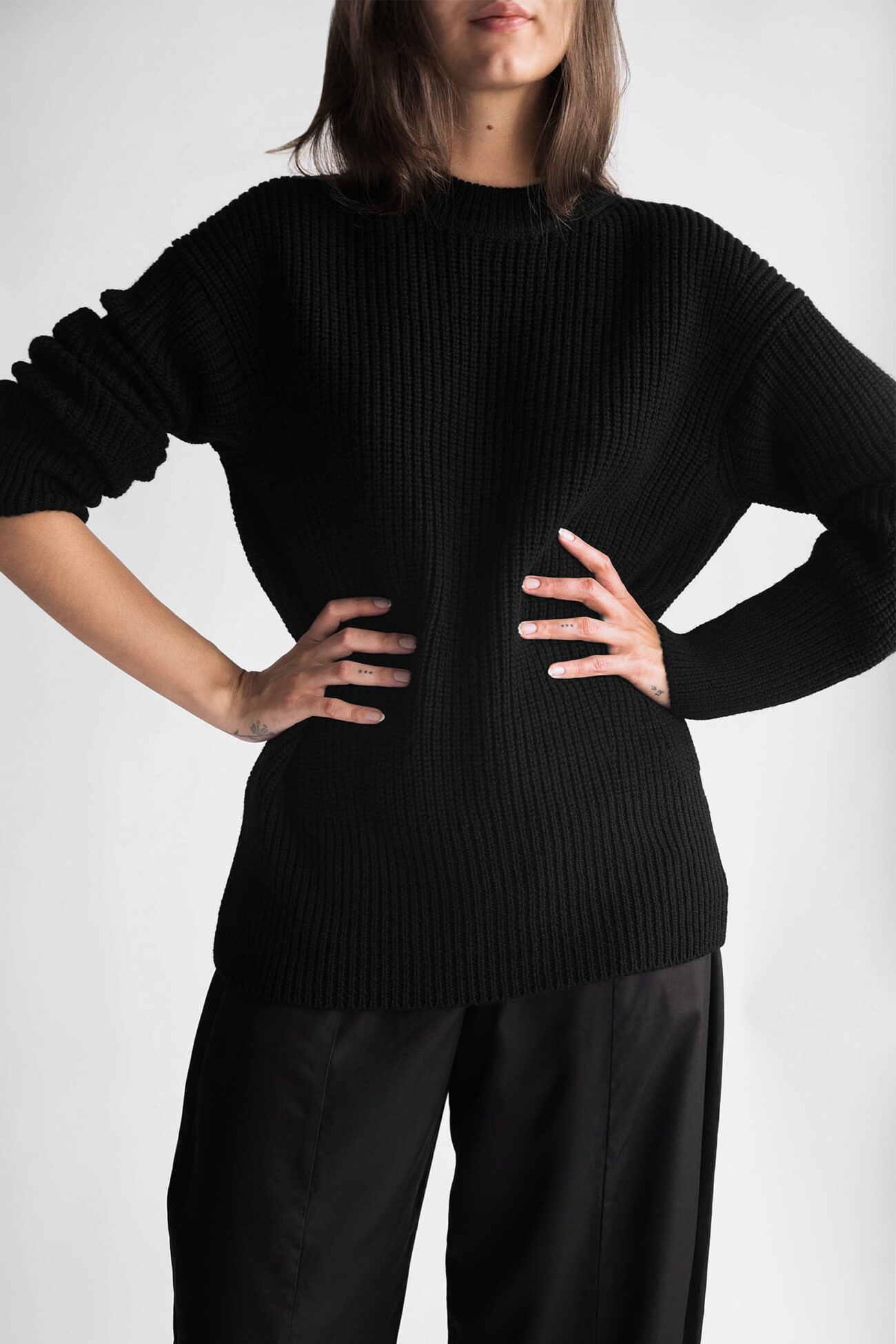 MERINO WOOL JUMPER NOIR