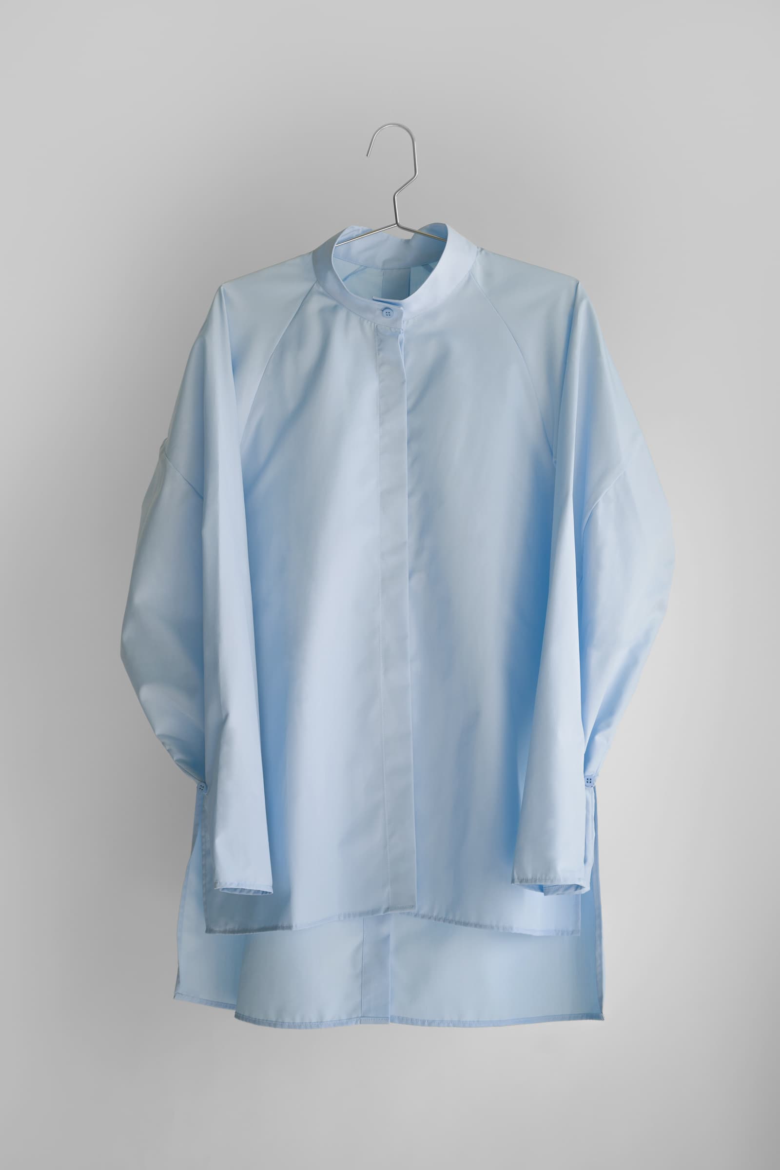 OVERSIZED COTTON SHIRT LIGHT BLUE - Image 2
