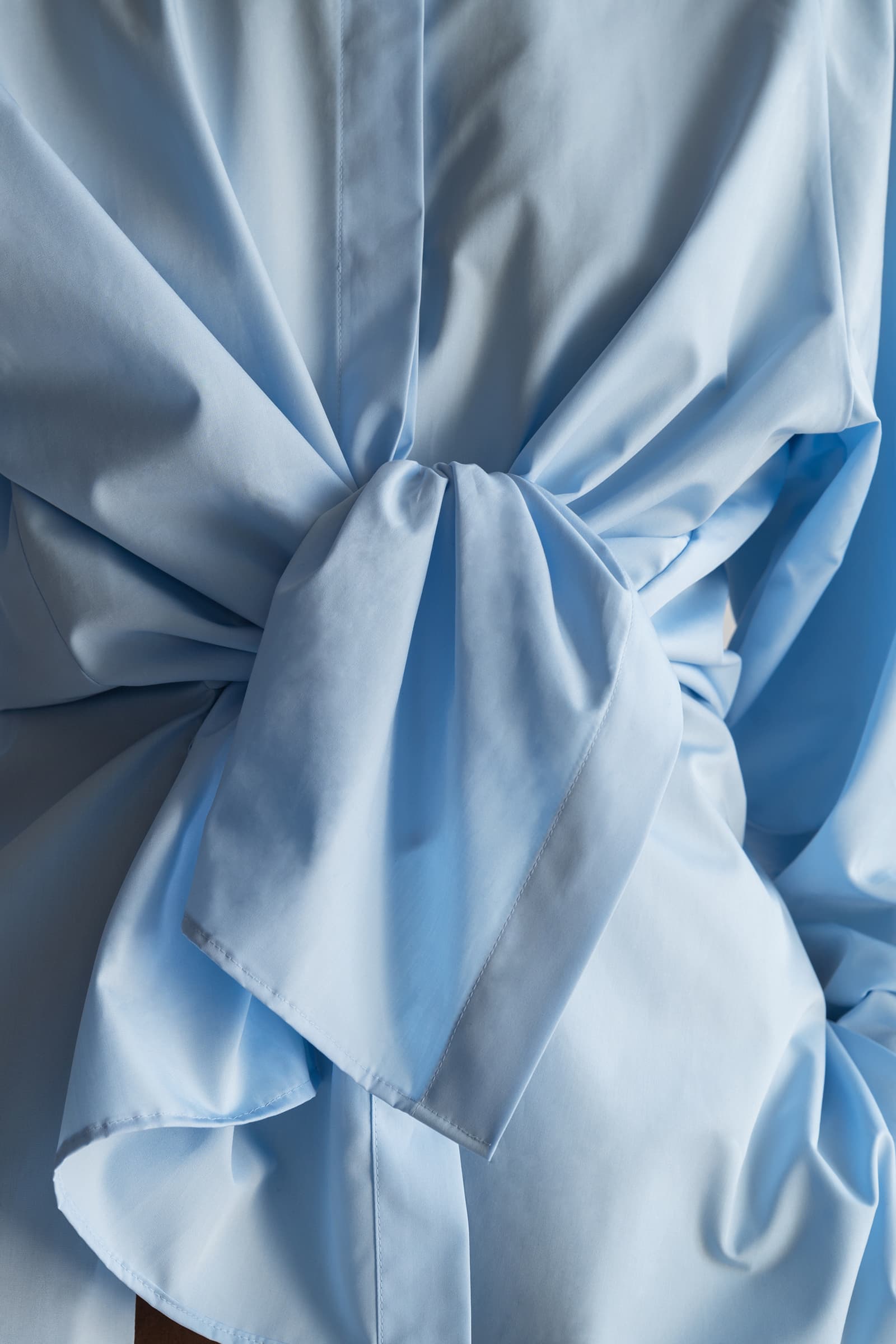 OVERSIZED COTTON SHIRT LIGHT BLUE - Image 3
