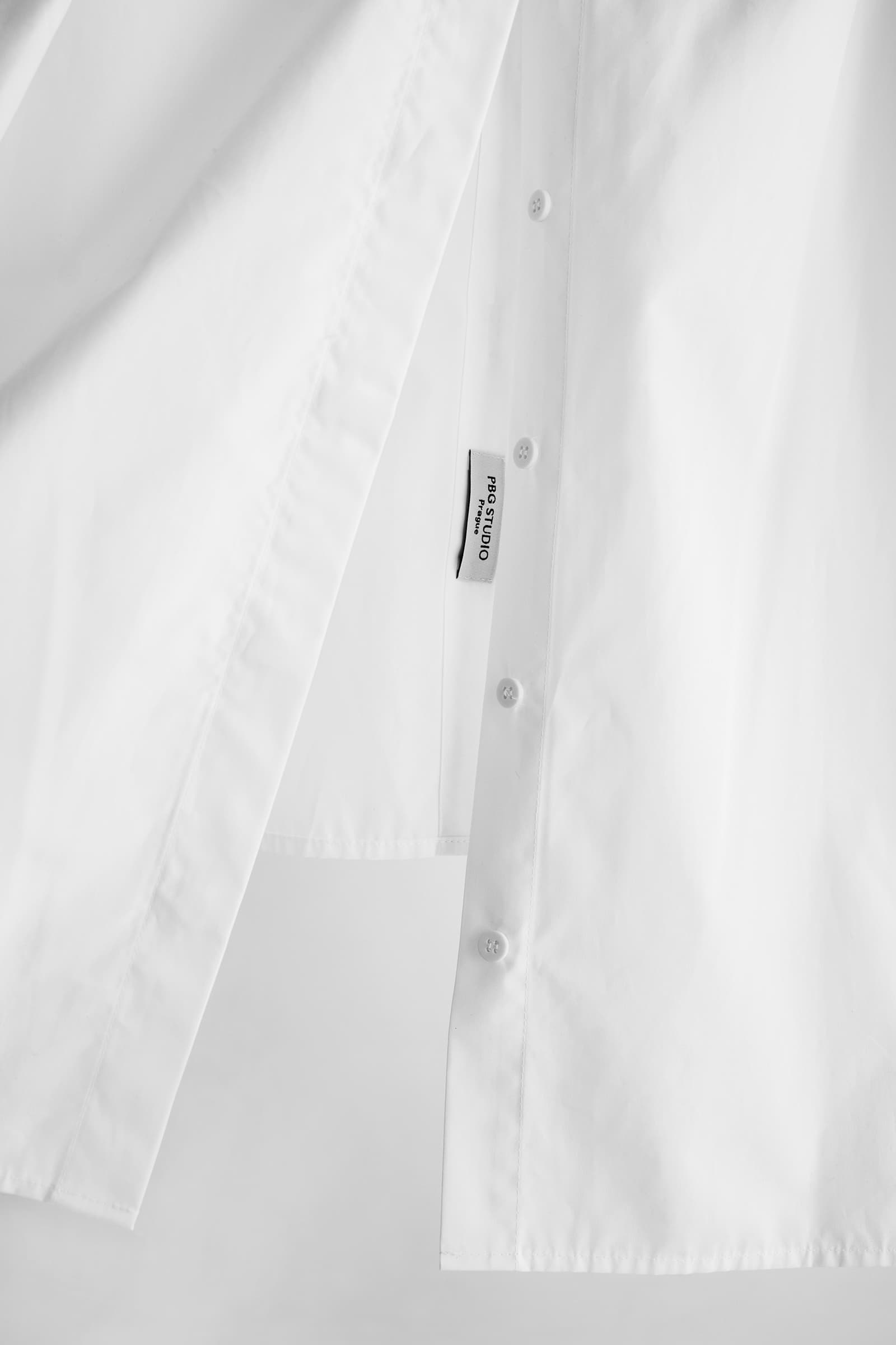 OVERSIZED COTTON SHIRT WHITE - Image 7