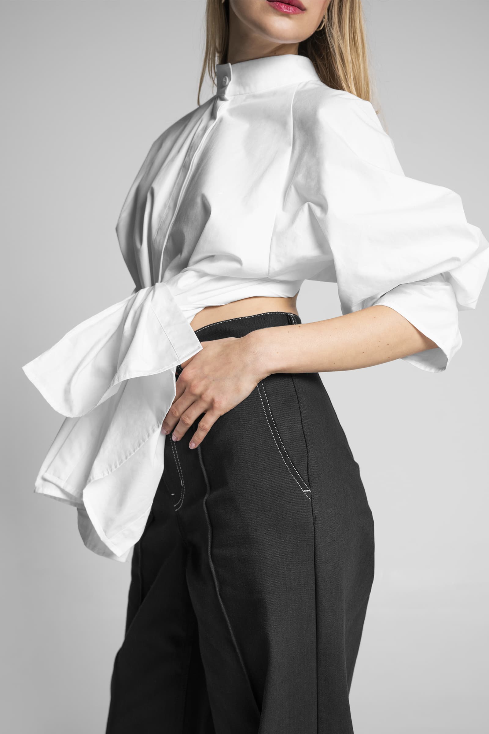 OVERSIZED COTTON SHIRT WHITE - Image 5