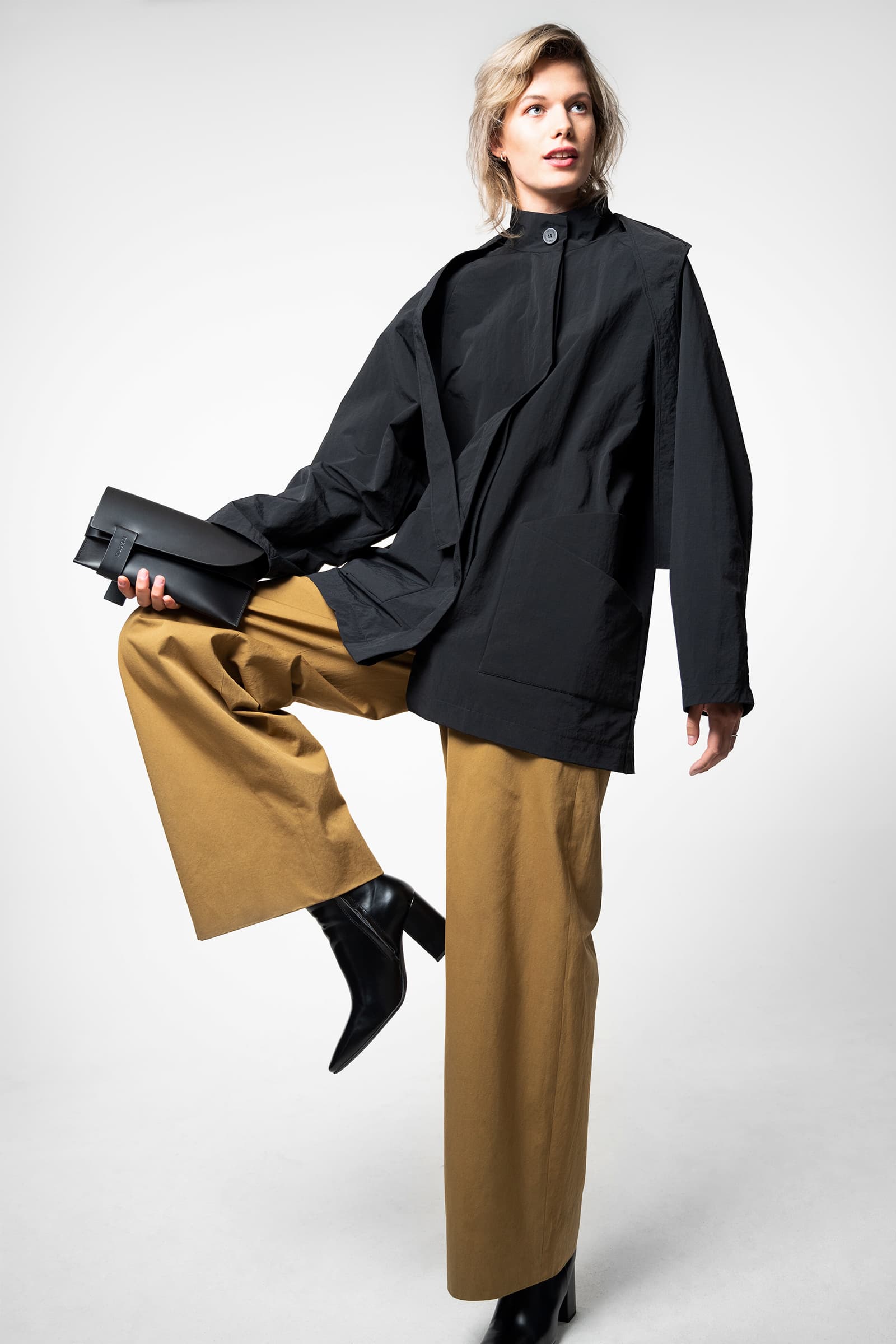 WIDE-LEG COTTON TROUSERS OCHRE - Image 2
