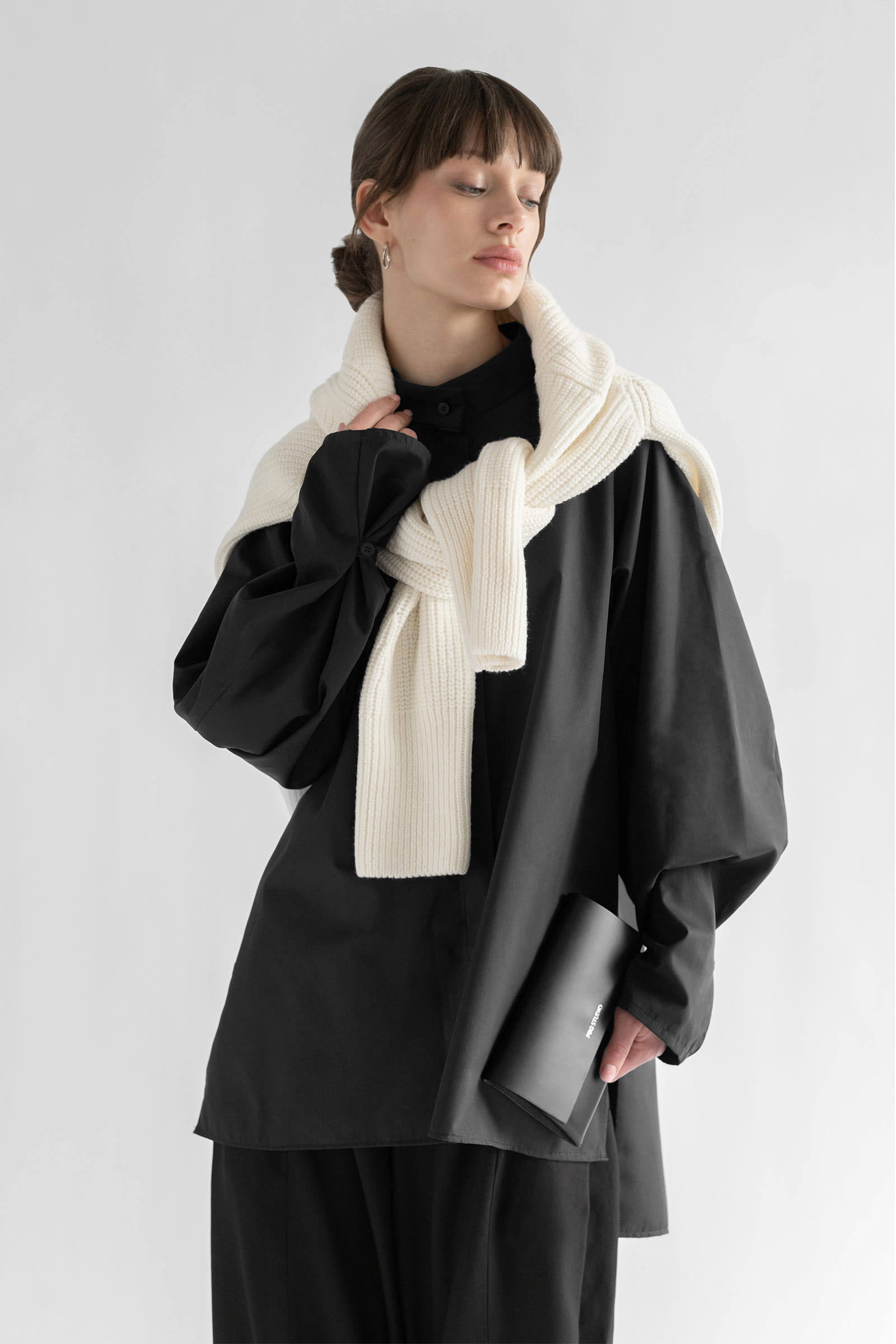 OVERSIZED COTTON SHIRT NOIR - Image 3