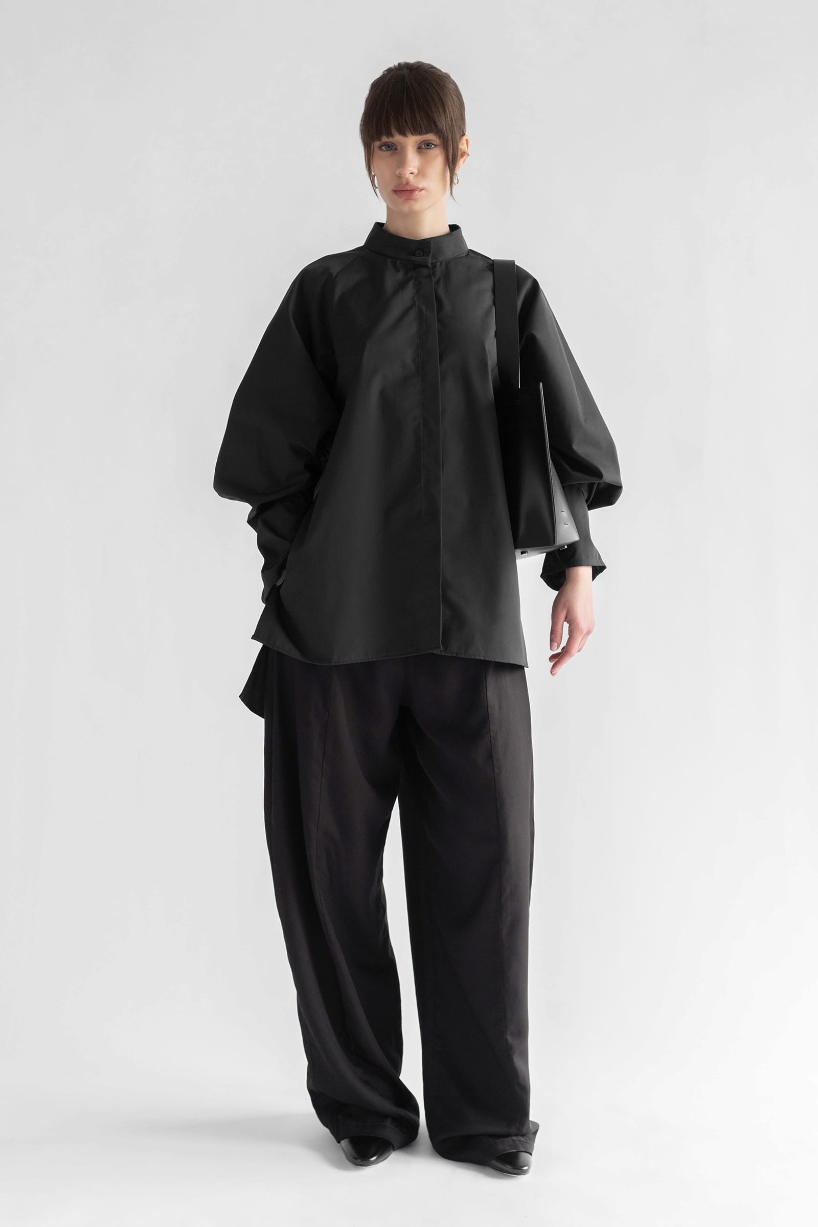 OVERSIZED COTTON SHIRT NOIR - Image 6