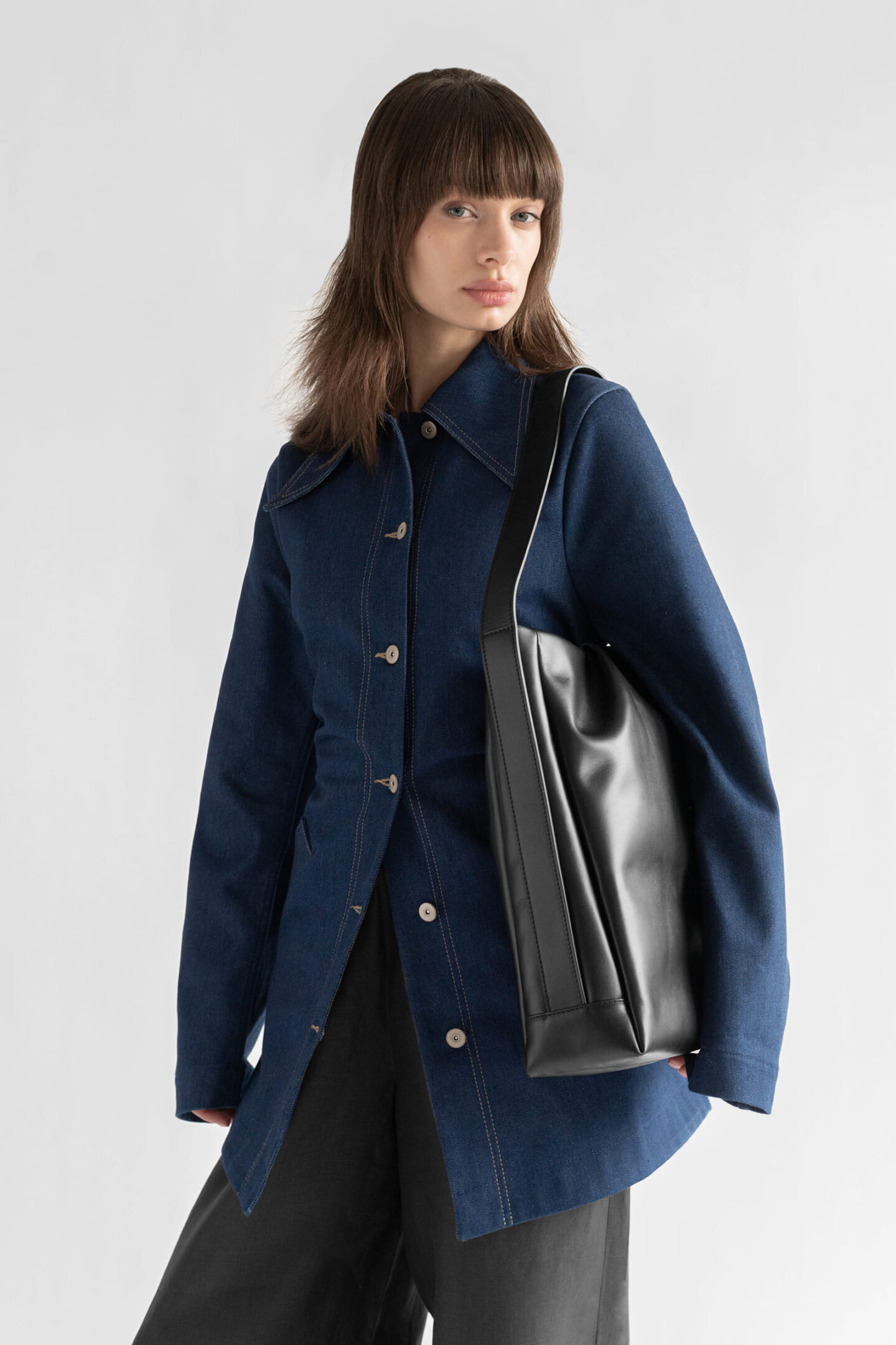 LEATHER SHOPPER BAG NOIR - Image 2