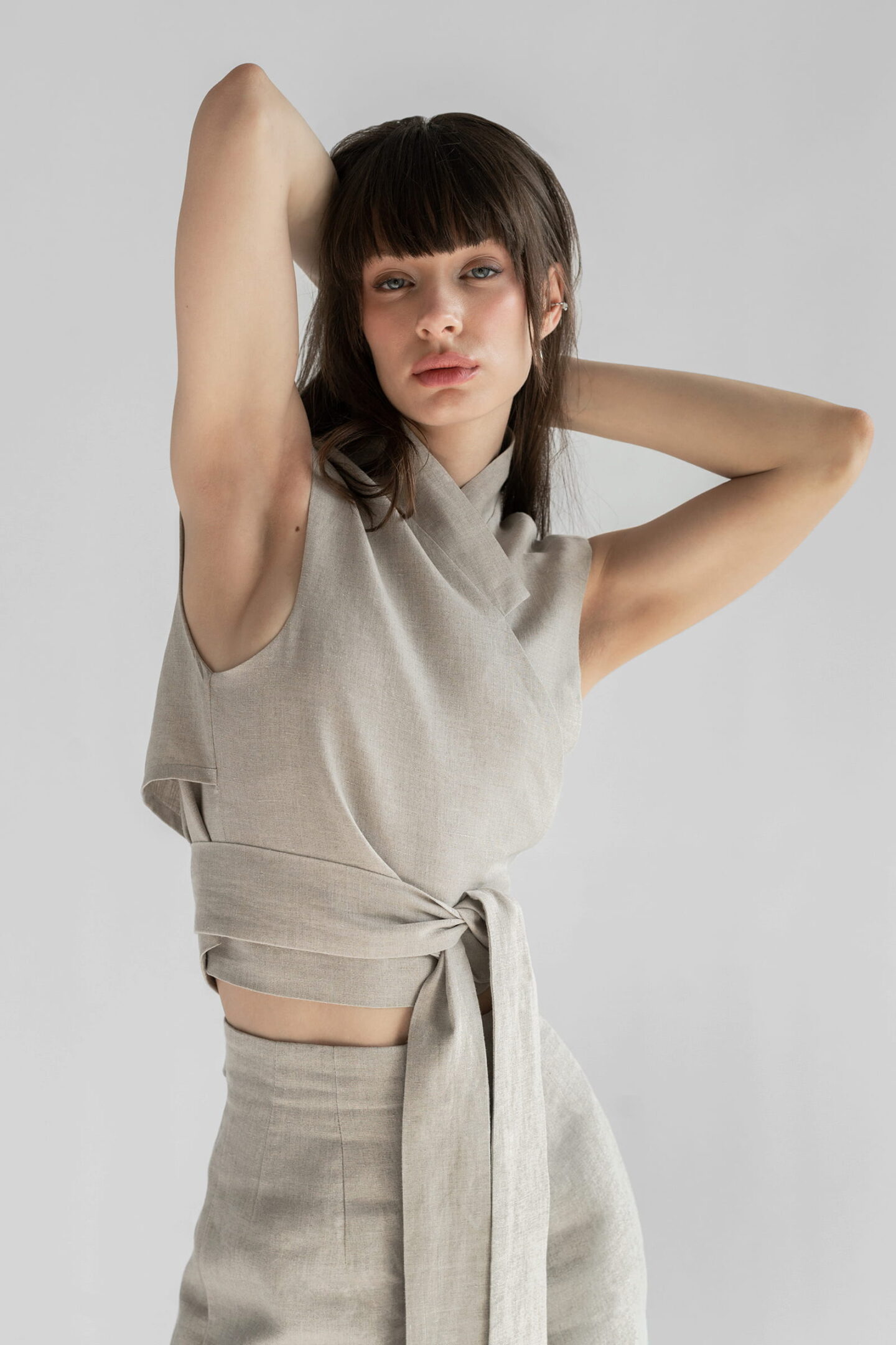 TYING LINEN VEST NATURAL - Image 7