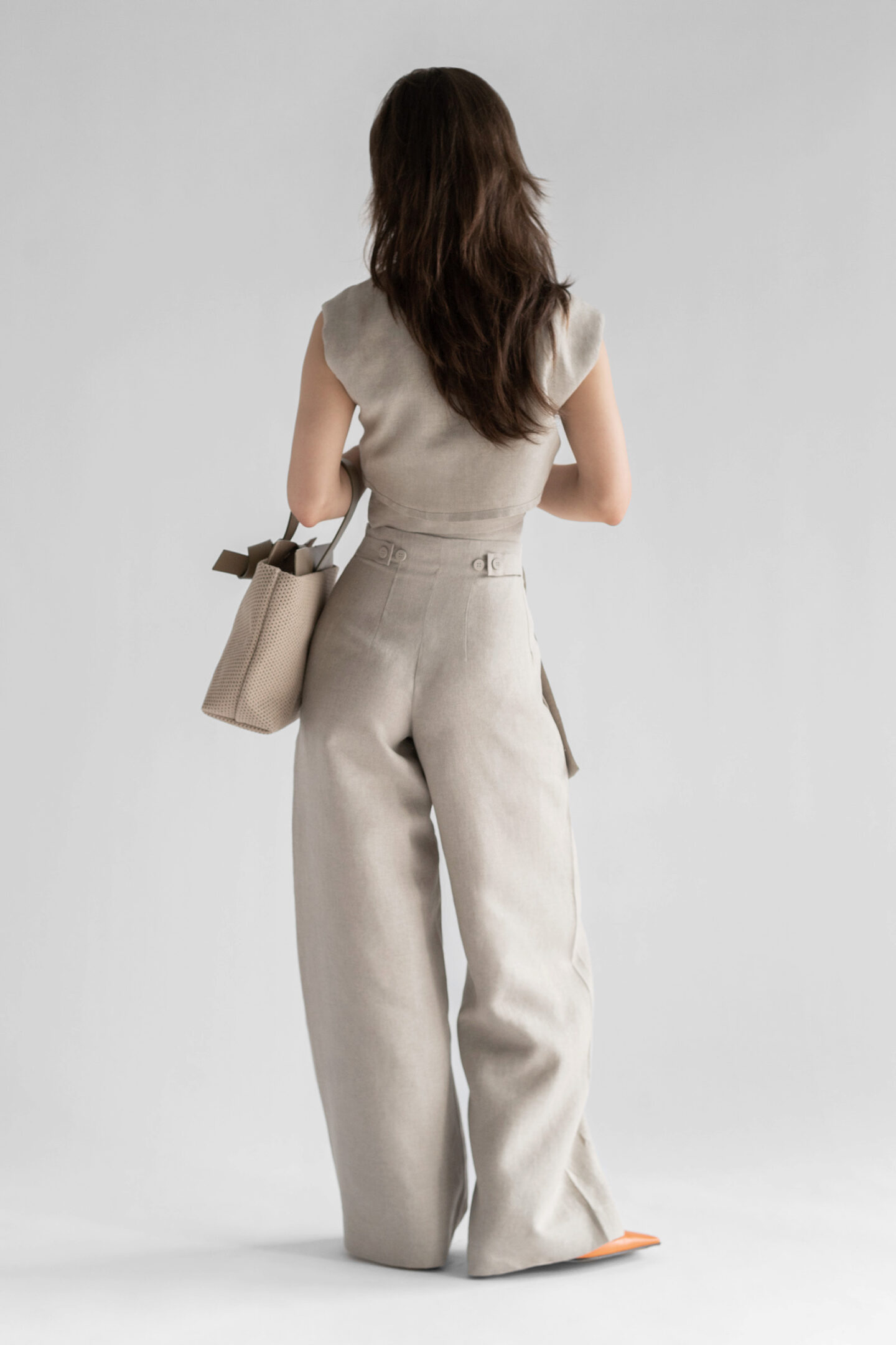TYING LINEN VEST NATURAL - Image 4